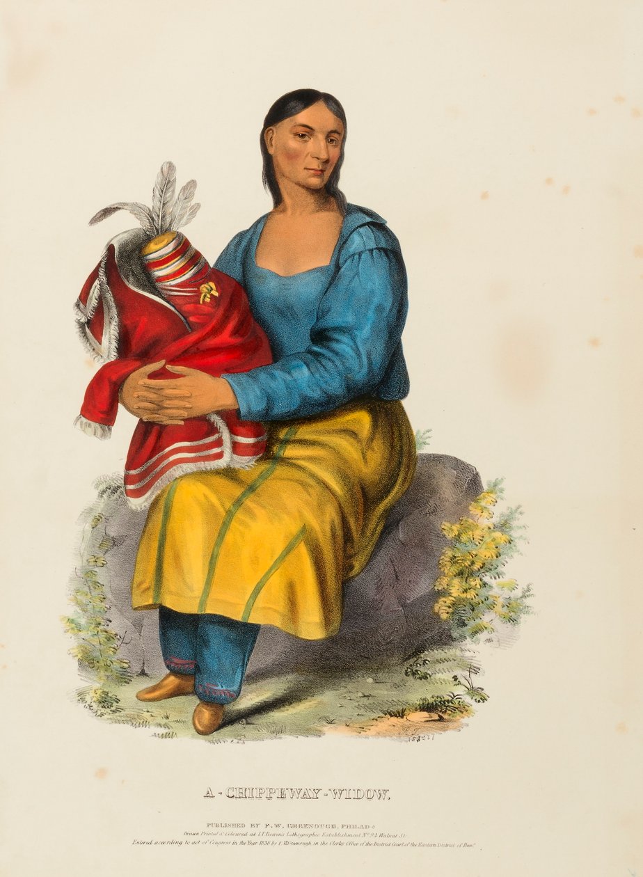 A CHIPPEWAY WIDOW, fra History of the Indian Tribes of North America af Charles Bird King