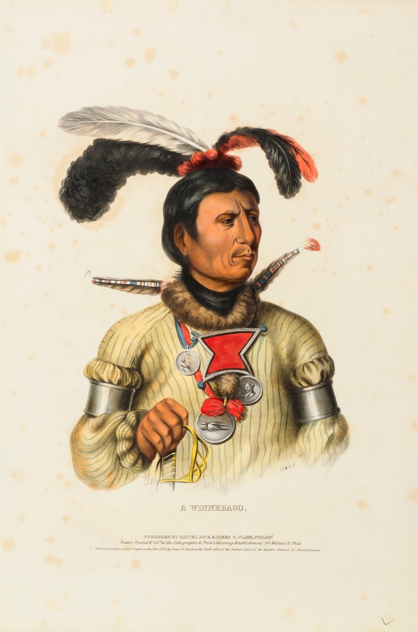 A WINNEBAGO, fra Historien om indianerstammerne i Nordamerika af Charles Bird King