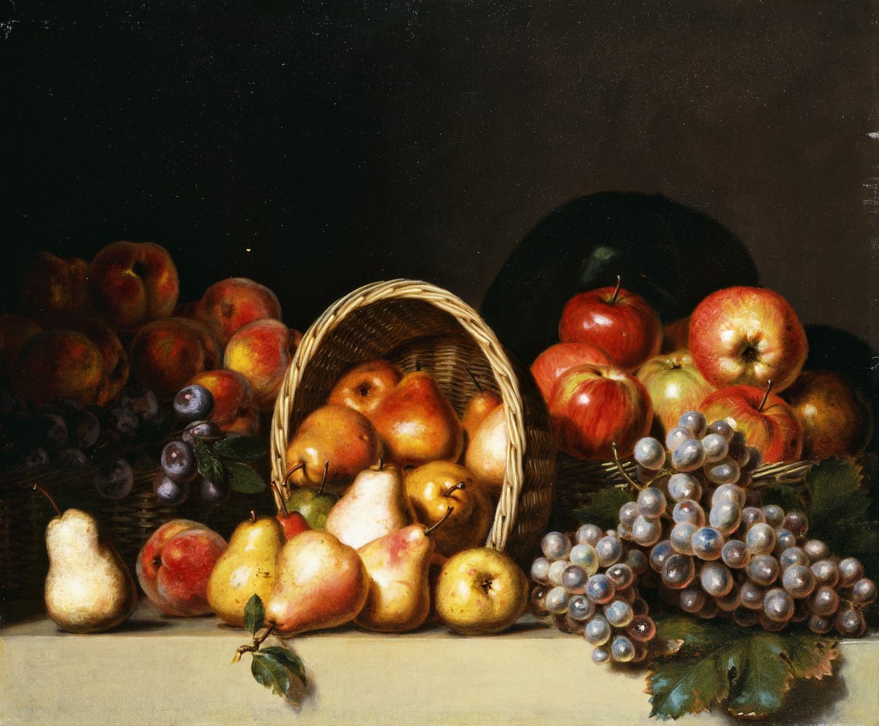 Æbler, pærer, blommer og vindruer, af Charles Bird King
