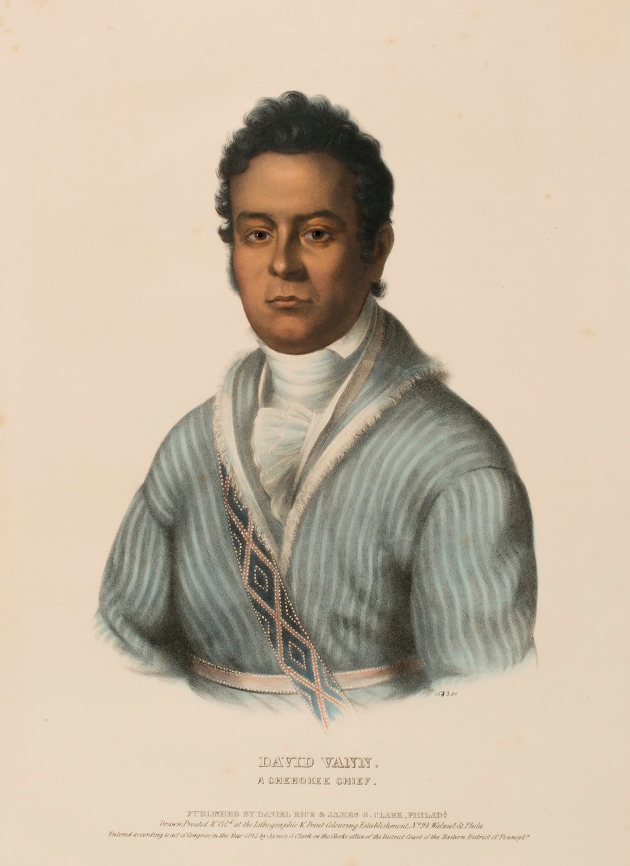 DAVID VANN. A CHEROKEE CHIEF, fra History of the Indian Tribes of North America af Charles Bird King