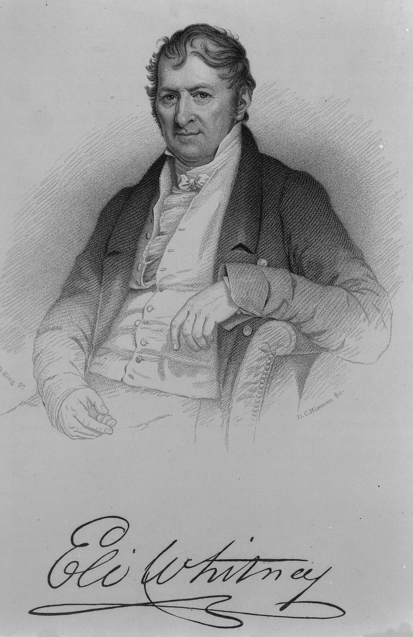 Eli Whitney, graveret af D.C. Hinman, 1846 af Charles Bird King
