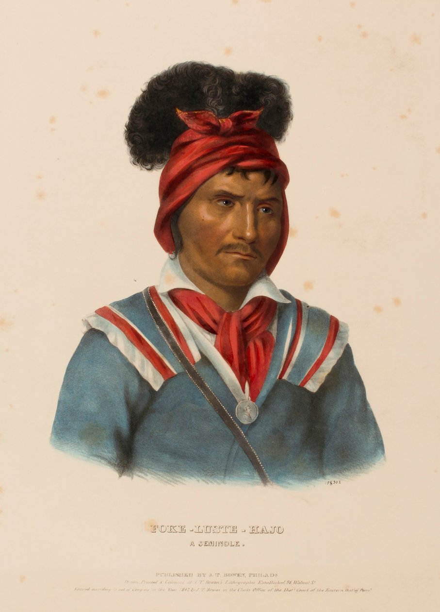 FOKE-LUSTE-HAJO. A SEMINOLE, fra Historien om indianerstammerne i Nordamerika af Charles Bird King