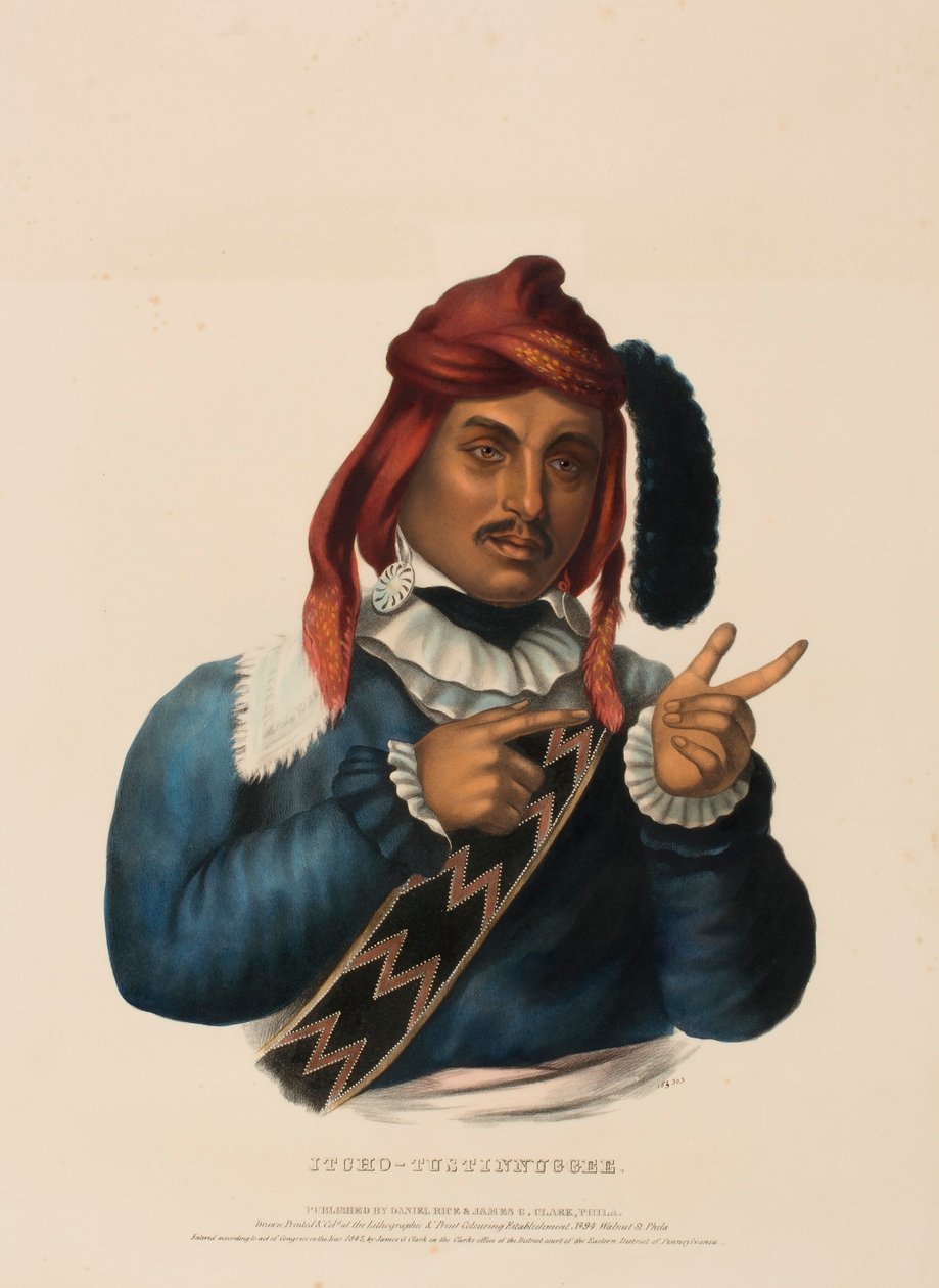 ITCHO-TUSTINNUGGEE, fra Historien om indianerstammerne i Nordamerika af Charles Bird King