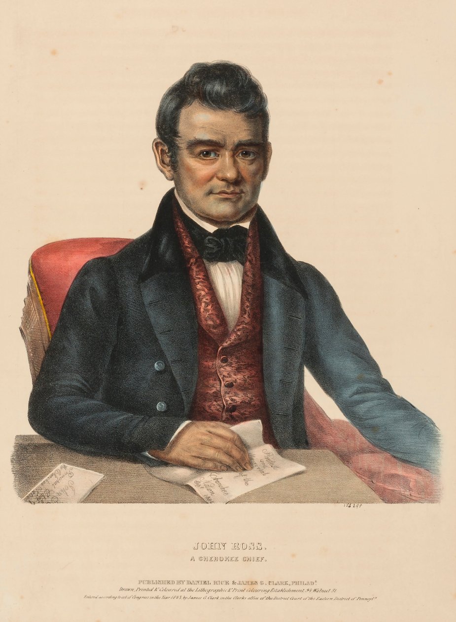 JOHN ROSS. A CHEROKEE CHIEF, fra History of the Indian Tribes of North America af Charles Bird King