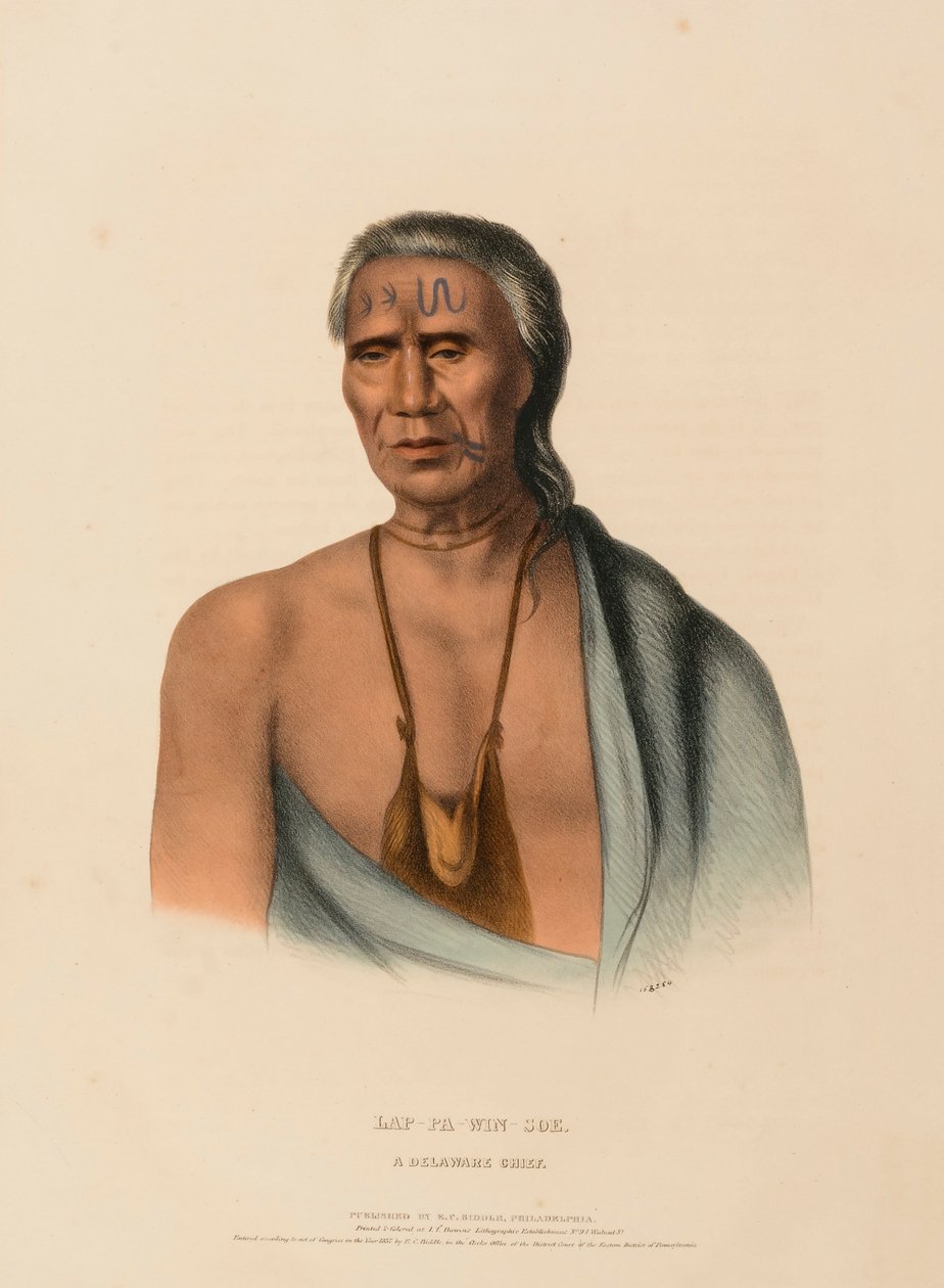 LAP-PA-WIN-SOE. A DELAWARE CHIEF, fra History of the Indian Tribes of North America af Charles Bird King