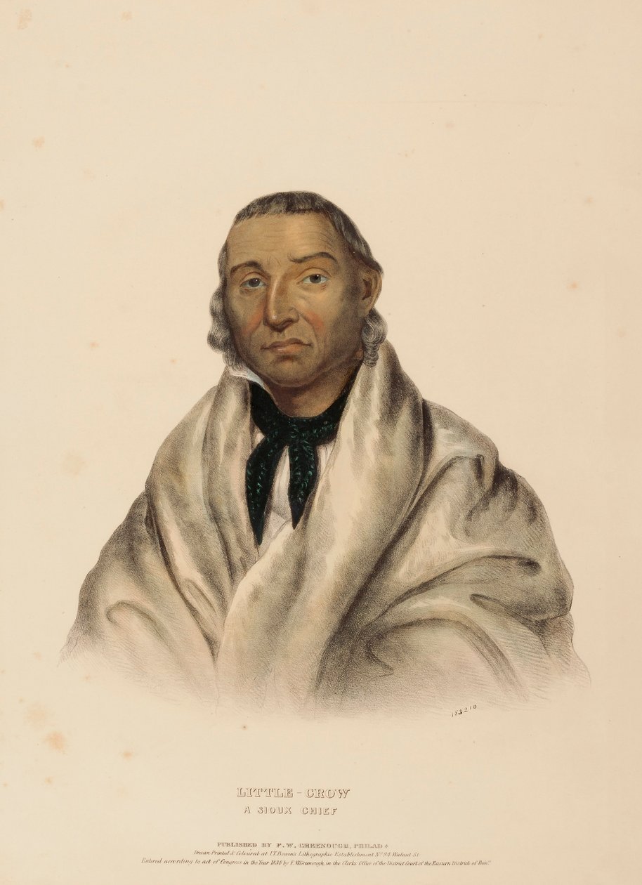 LITTLE CROW. A SIOUX CHIEF, fra History of the Indian Tribes of North America. af Charles Bird King