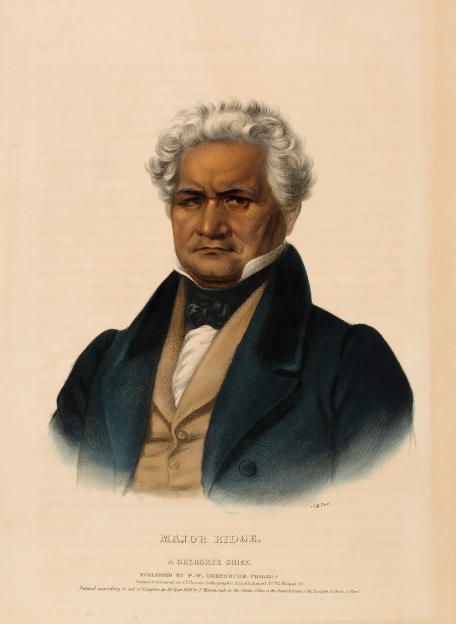 MAJOR RIDGE. A CHEROKEE CHIEF, fra History of the Indian Tribes of North America. af Charles Bird King