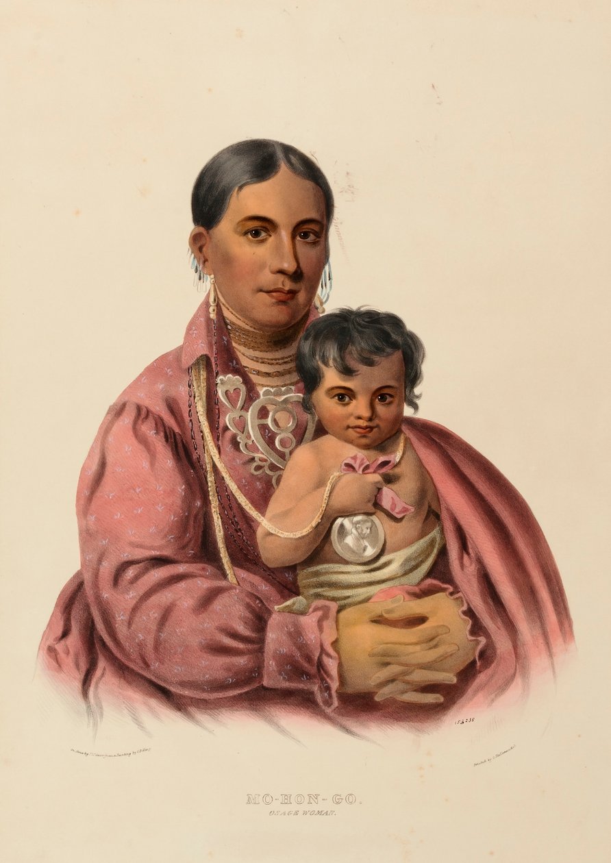 MO-HON-GO. OSAGE WOMAN, fra Historien om indianerstammerne i Nordamerika af Charles Bird King