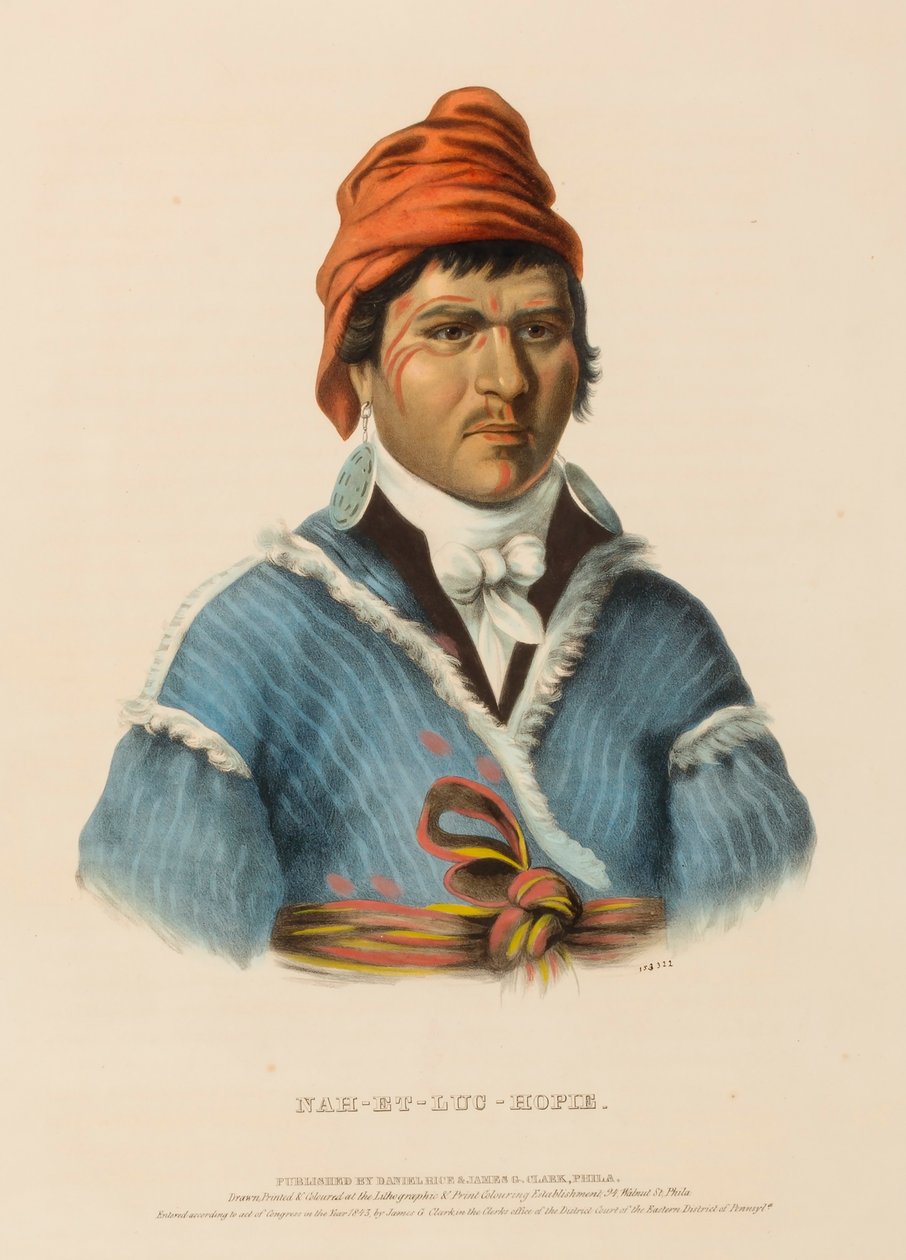 NAH-ET-LUC-HOPIE, fra Historien om indianerstammerne i Nordamerika af Charles Bird King