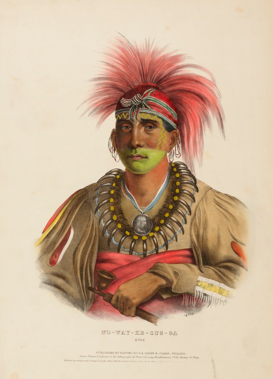 NO-WAY-KE-SUG-GA. OTOE, fra Historien om indianerstammerne i Nordamerika af Charles Bird King