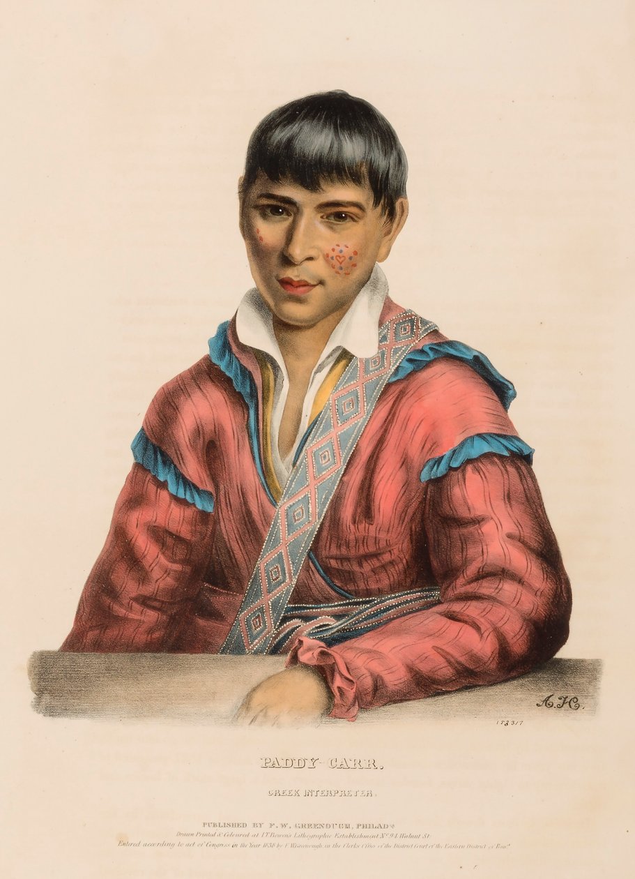 PADDY-CARR. CREEK INTERPRETER, fra History of the Indian Tribes of North America af Charles Bird King