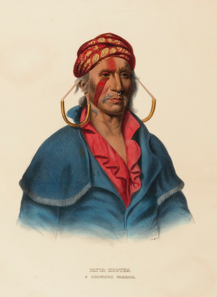 PAYTA-KOOTHA. A SHAWANOE WARRIOR, fra History of the Indian Tribes of North America. af Charles Bird King
