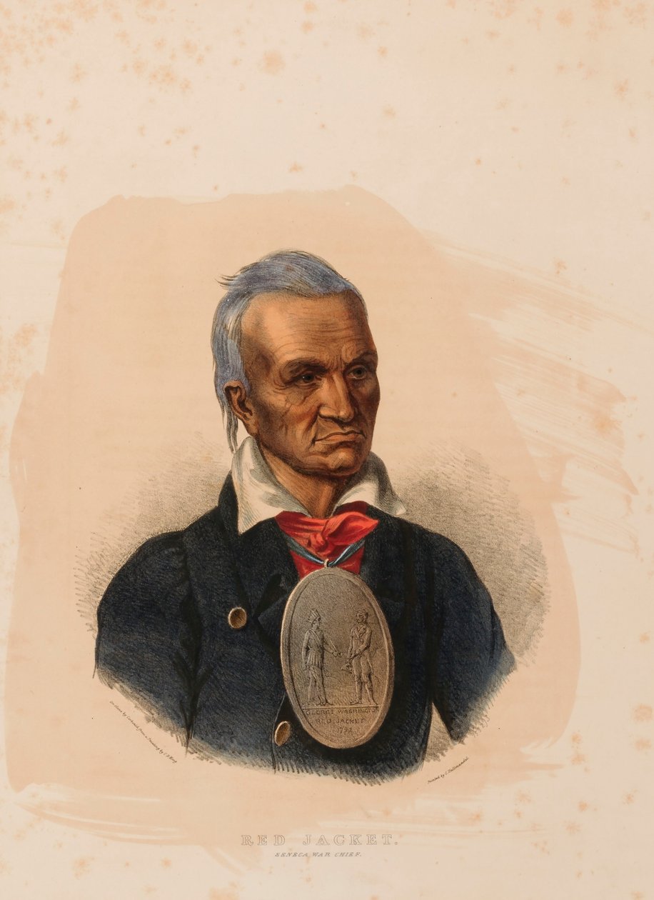 RØD JACKET. SENECA KRIGSHØVDING. af Charles Bird King