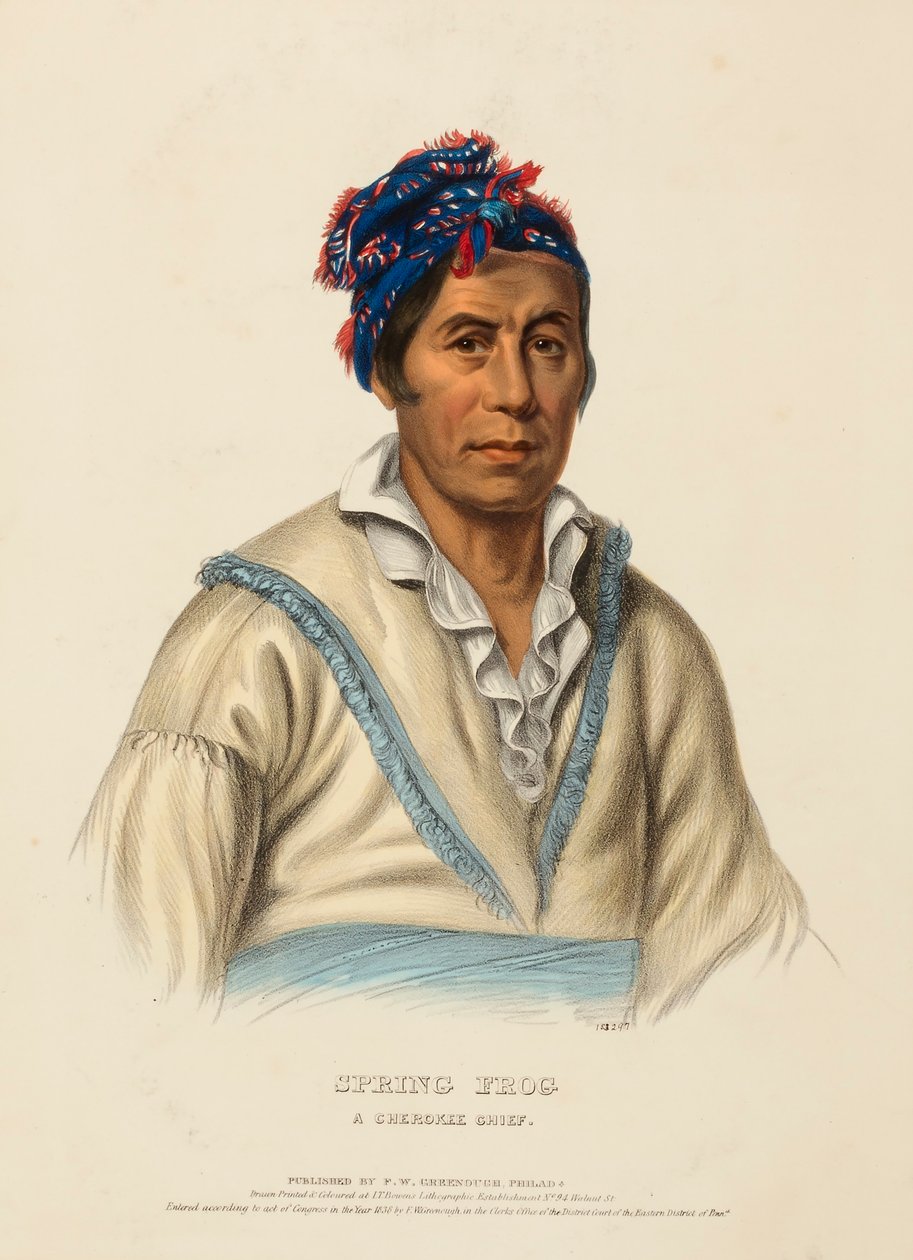 SPRING FROG. A CHEROKEE CHIEF, fra Historien om indianerstammerne i Nordamerika af Charles Bird King