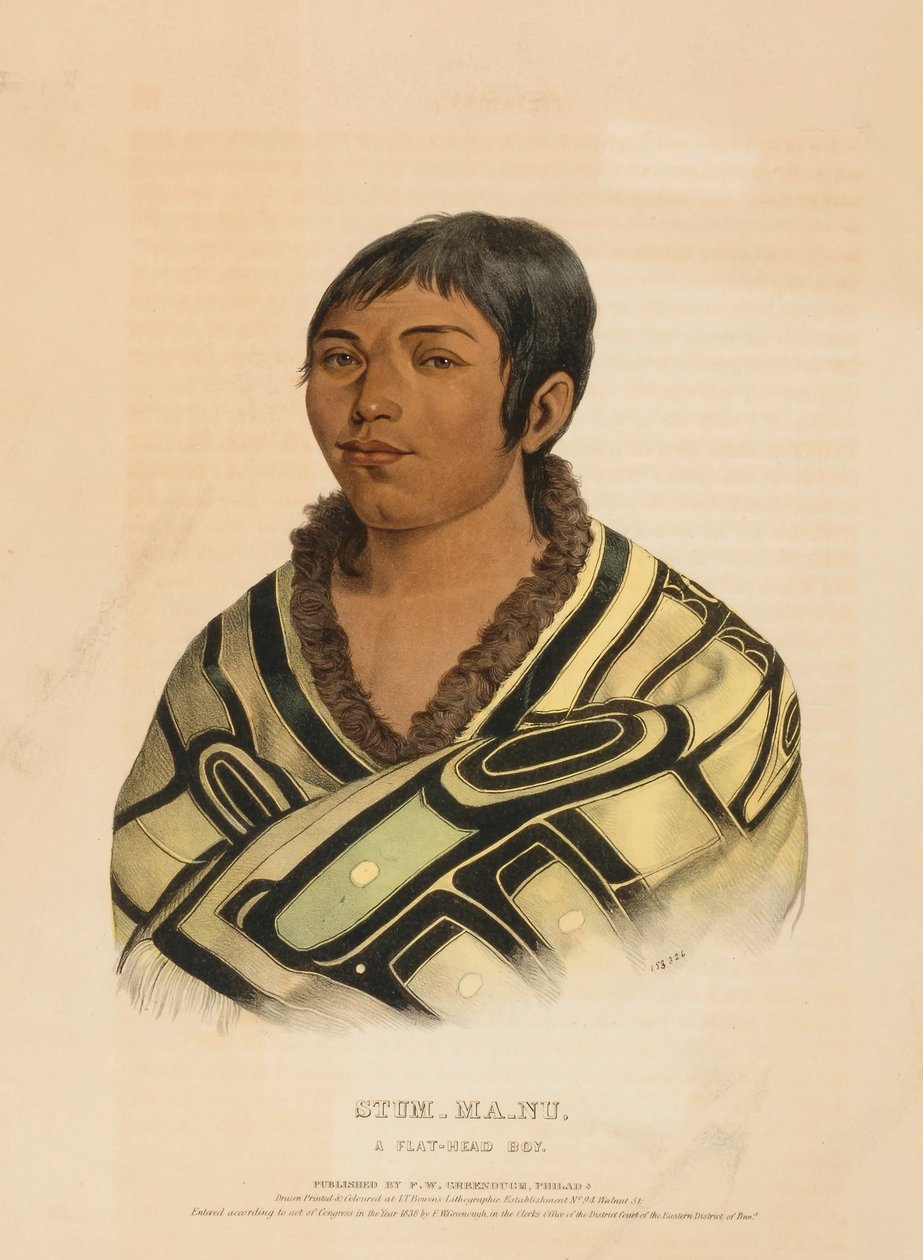 STUM-MA-NU, en dreng med fladt hoved, fra History of the Indian Tribes of North America af Charles Bird King