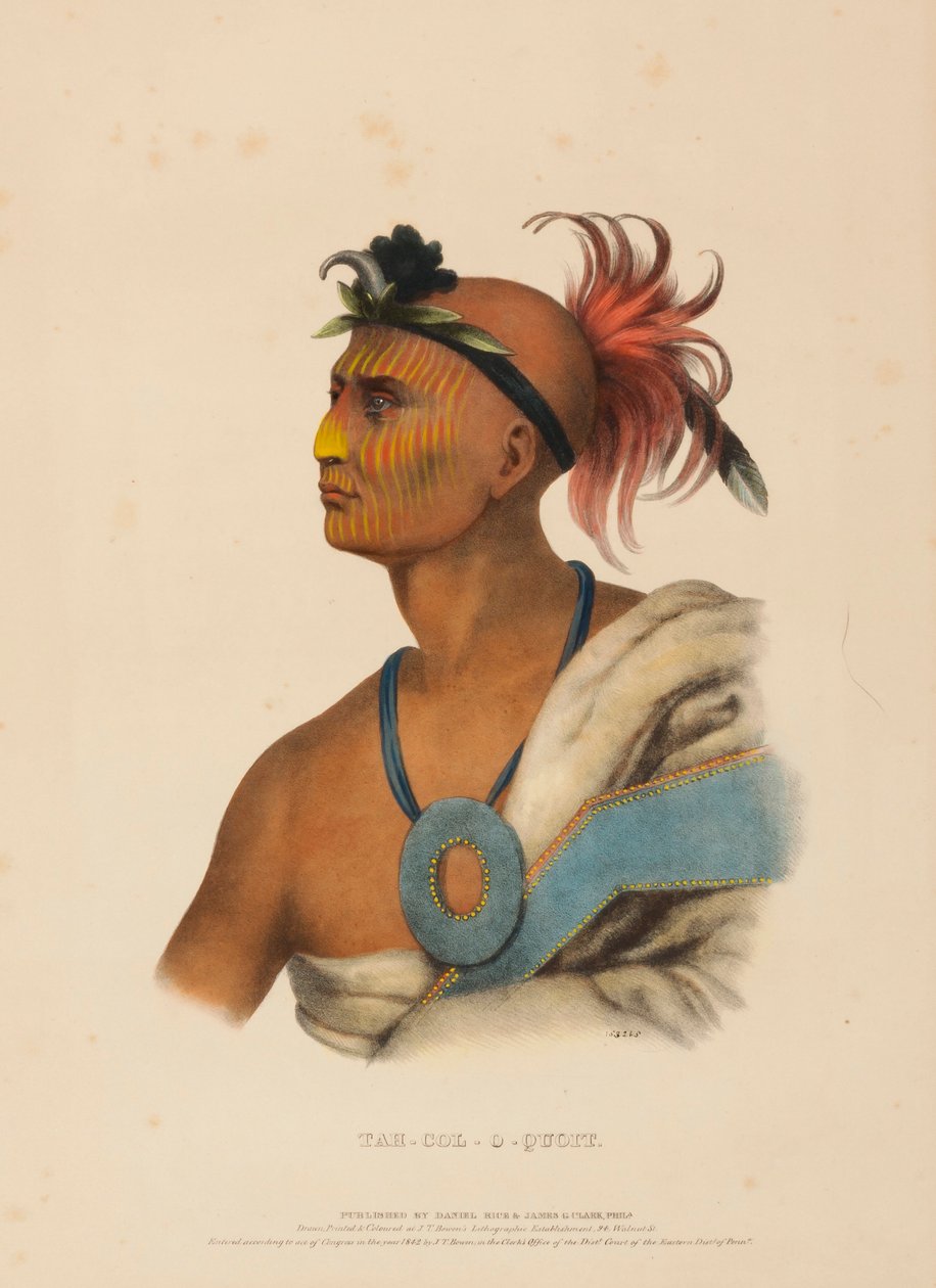 TAH-COL-O-QUOIT, fra Historien om indianerstammerne i Nordamerika af Charles Bird King
