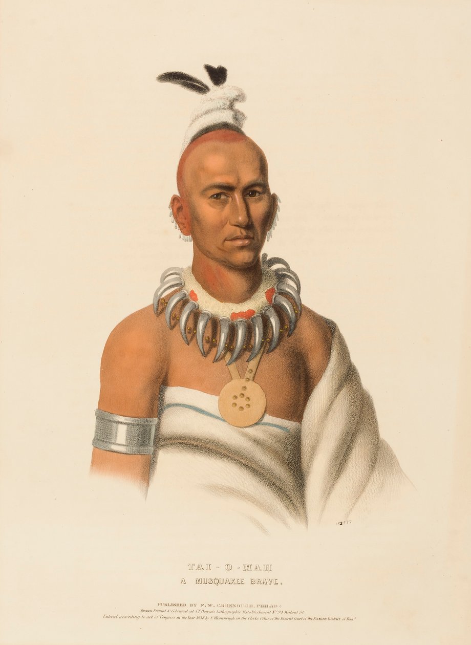 TAI-O-MAH. A MUSQUAKEE BRAVE, fra History of the Indian Tribes of North America. af Charles Bird King