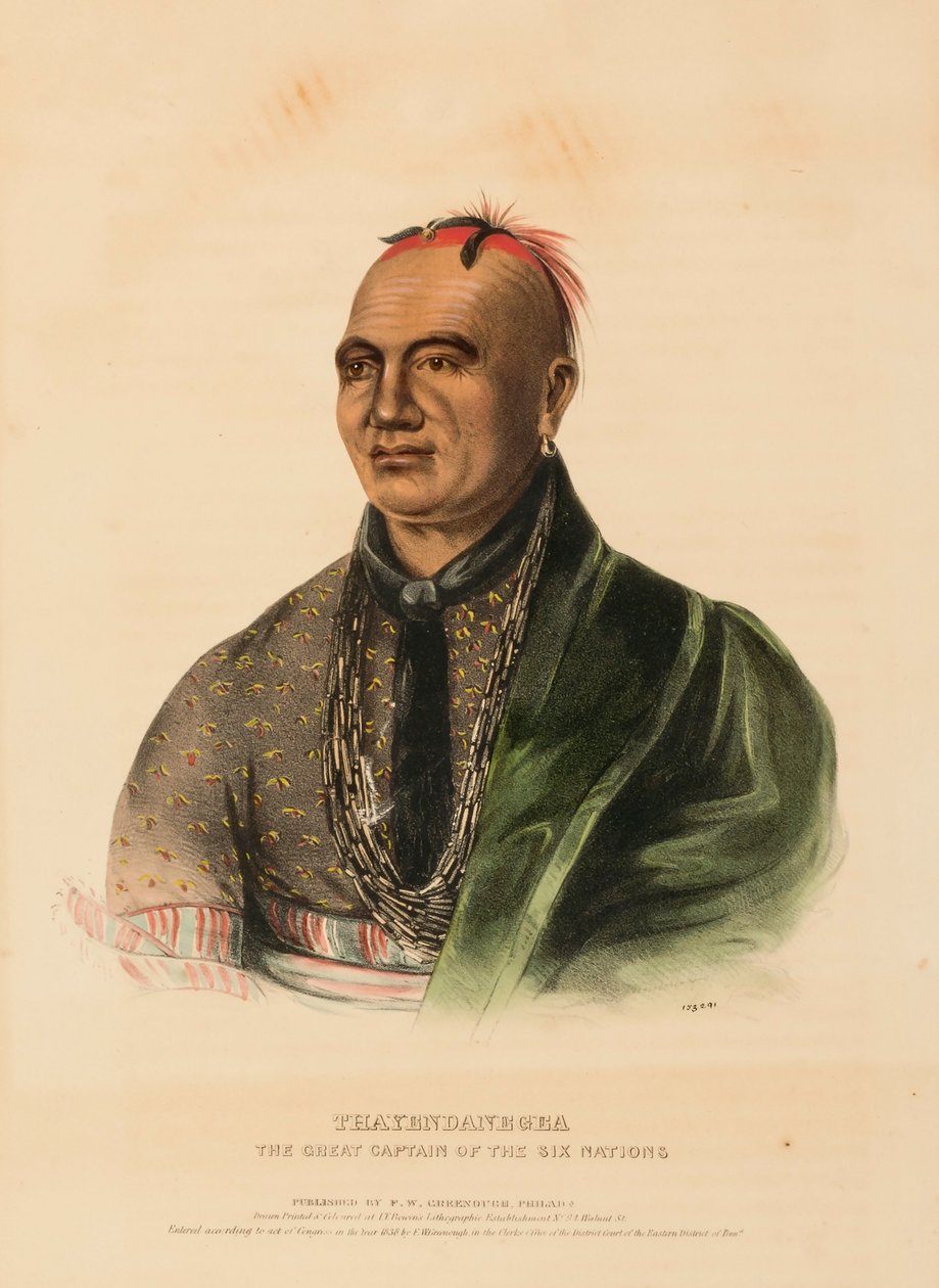THAYENDANEGEA. THE GREAT CAPTAIN of the SIX NATIONS, fra History of the Indian Tribes of North America af Charles Bird King