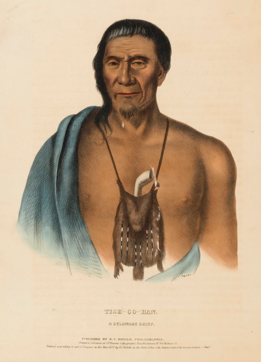 TISH-CO-HAN. A DELAWARE CHIEF, fra History of the Indian Tribes of North America. af Charles Bird King