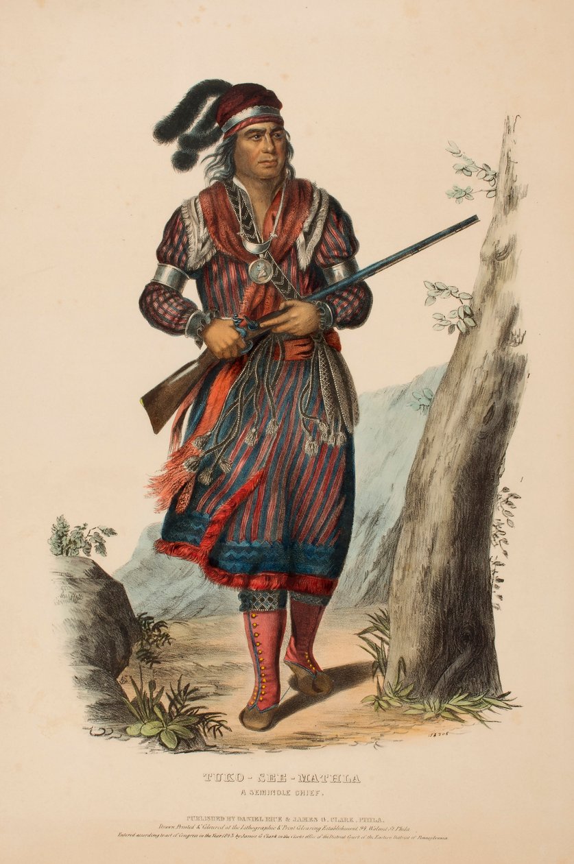 TUKO-SEE-MATHLA. A SEMINOLE CHIEF, fra History of the Indian Tribes of North America. af Charles Bird King