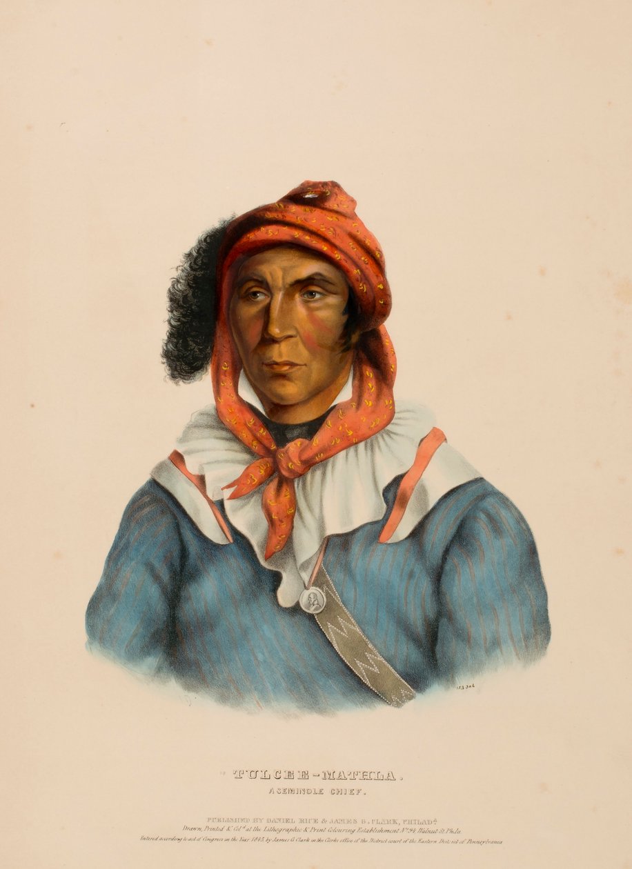 TULCEE-MATHLA. A SEMINOLE CHIEF, fra History of the Indian Tribesof North America. af Charles Bird King