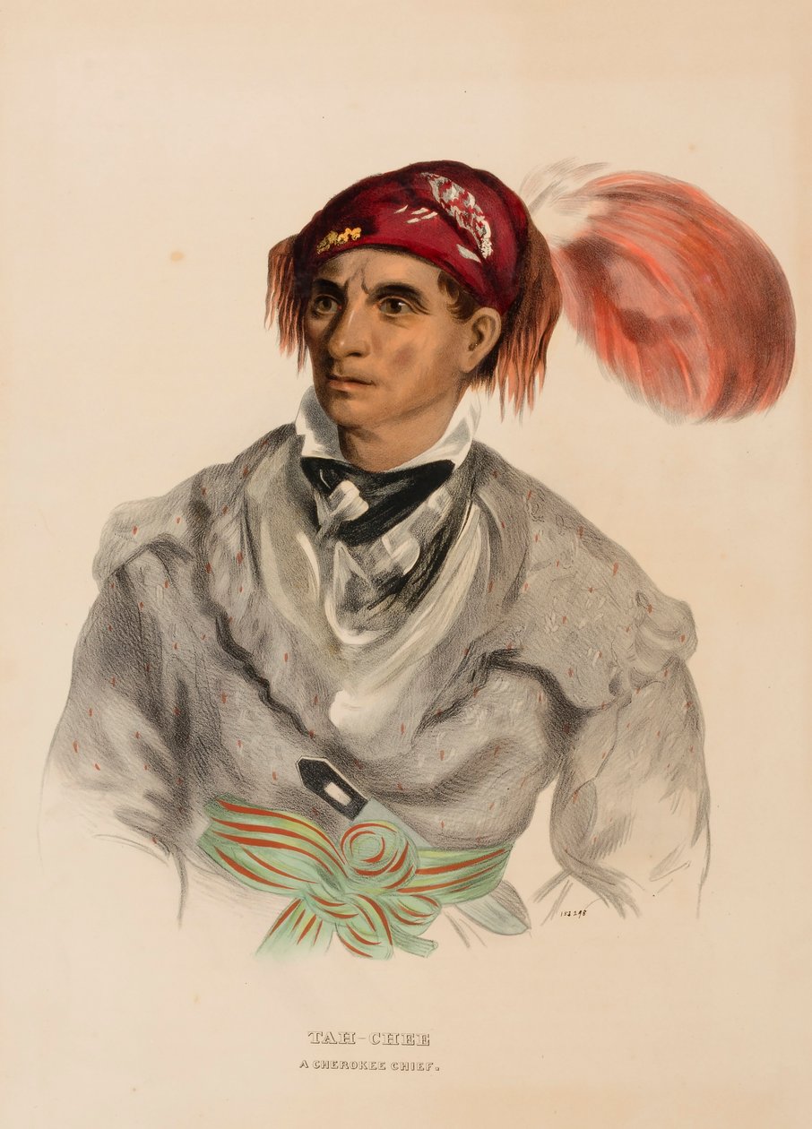 Tah-Chee (hollandsk), en cherokee-høvding, fra History of the Indian Tribes of North America af Charles Bird King