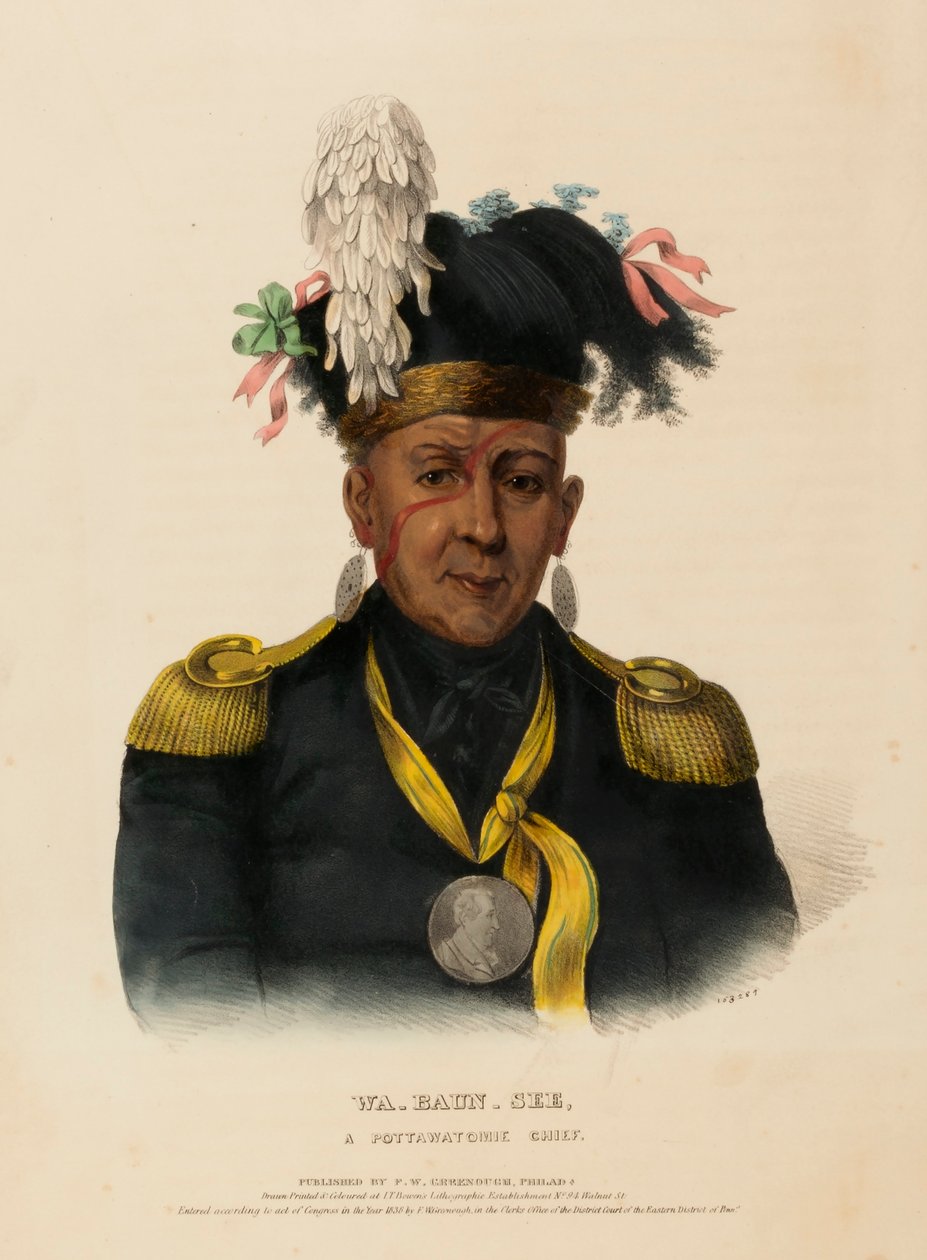 WA-BAUN-SEE, EN POTTAWATOMIE-HOVEDMANN, fra Historien om indianerstammerne i Nordamerika af Charles Bird King