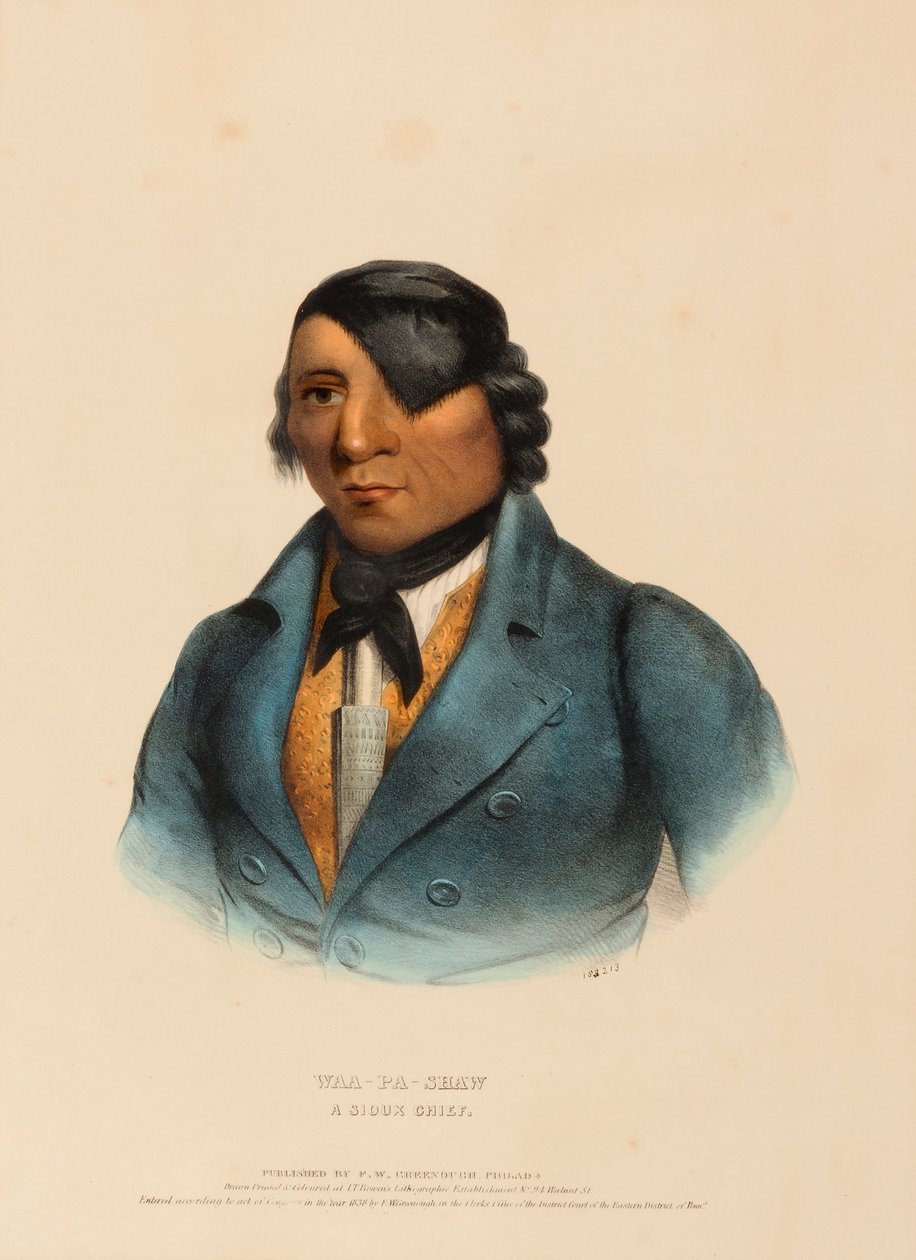 WAA-PA-SHAW. A SIOUX CHIEF, fra History of the Indian Tribes of North America af Charles Bird King