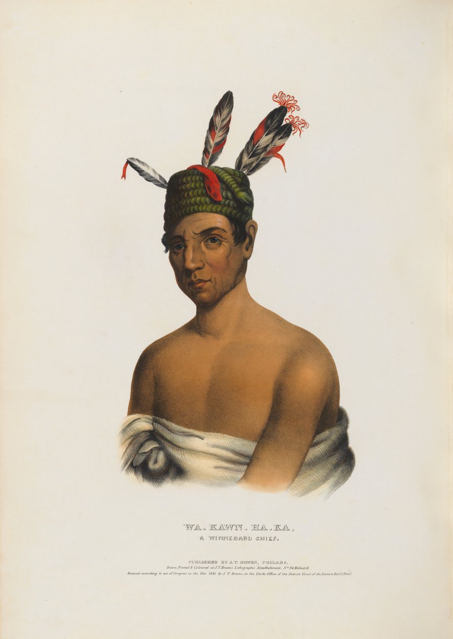 Wa-kawn-ha-ka - en Winnebago-høvding af Charles Bird King