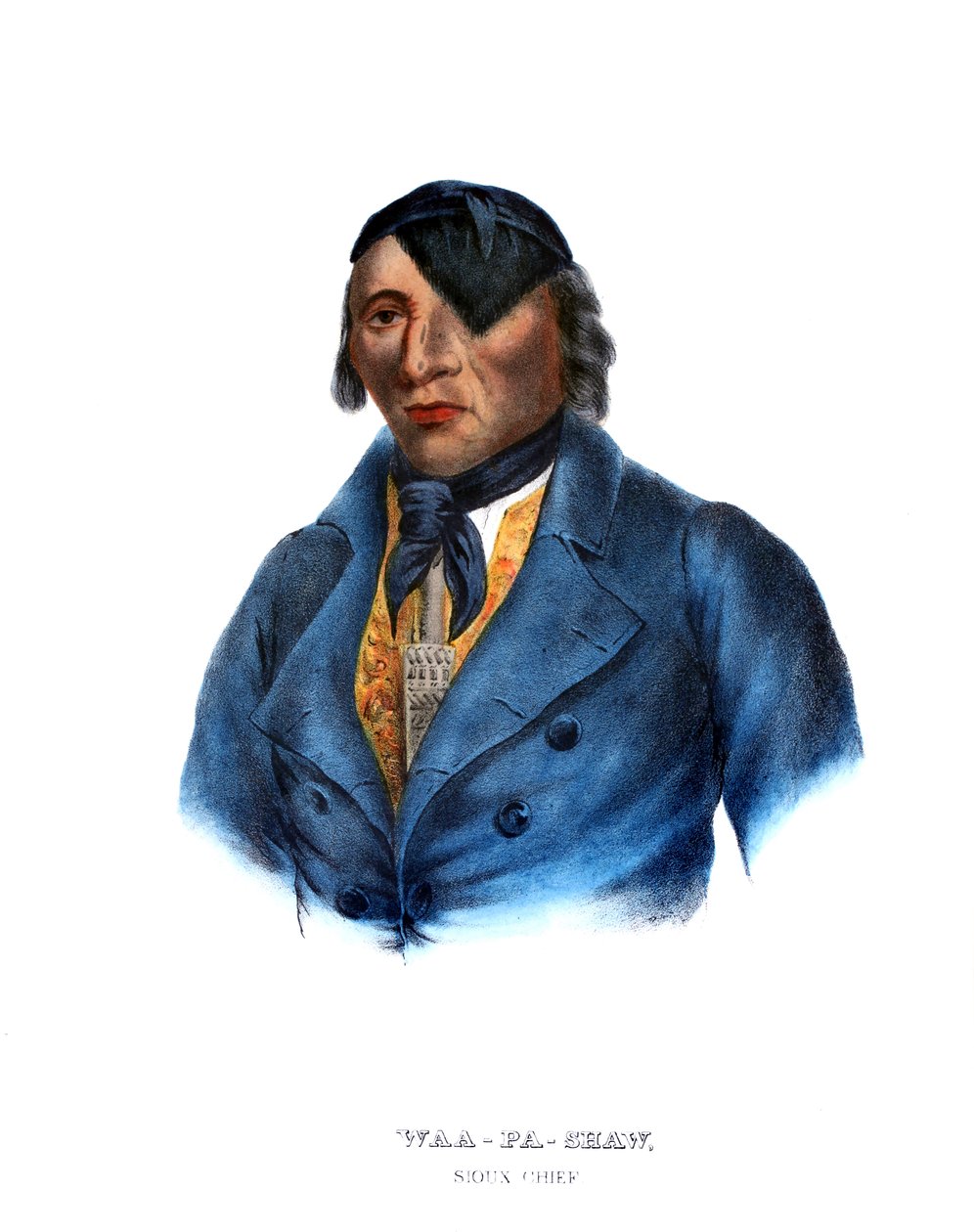 Waapashaw, en Sioux-høvding af Charles Bird King