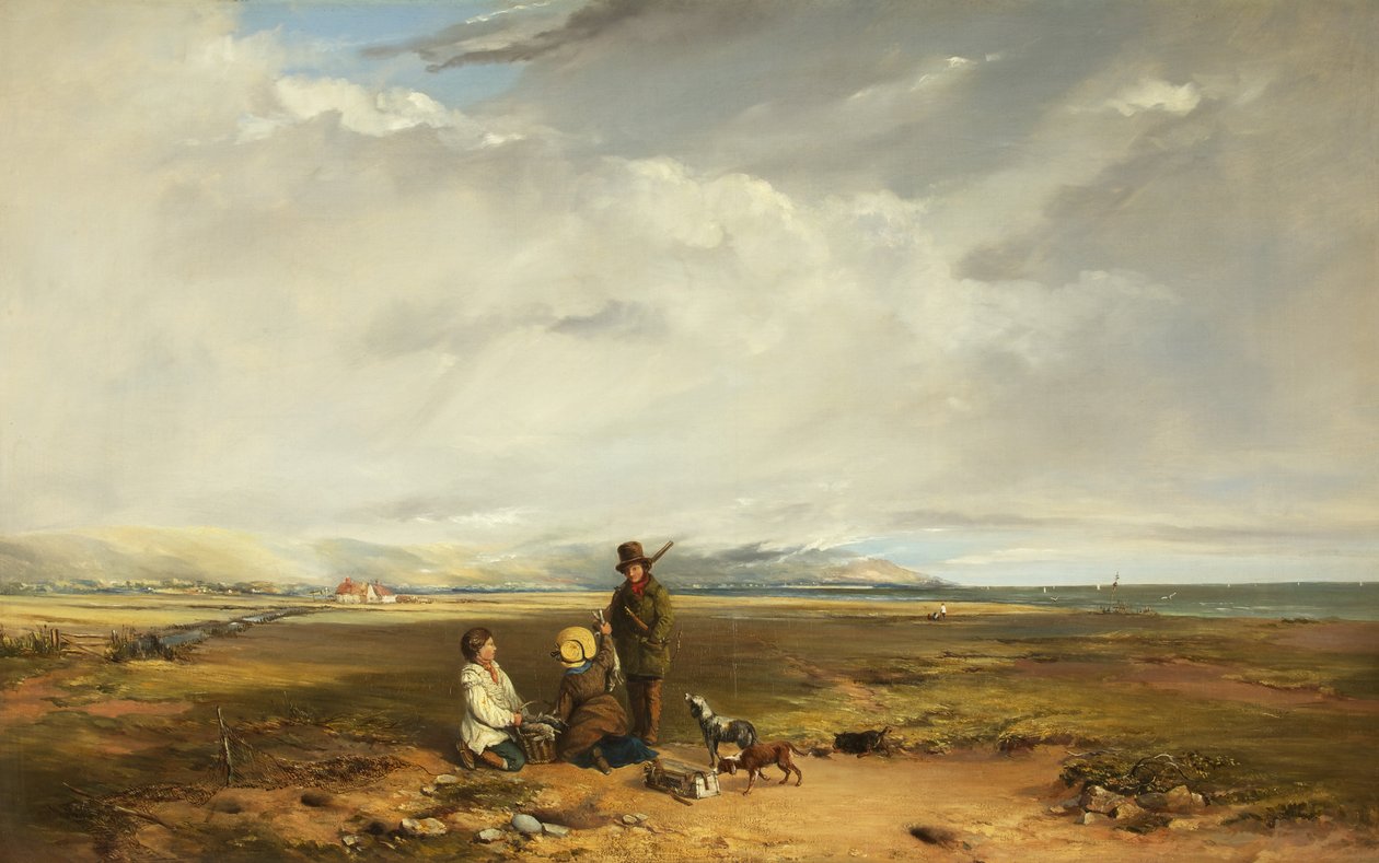 Landskab med sportsmand og ledsagere, muligvis 1842 (olie på lærred) af Charles Branwhite