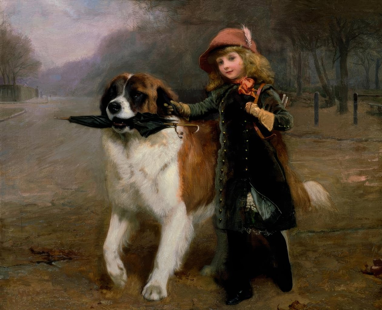 Charles B.Barber, Off to School / Gemälde, 1883 af Charles Burton Barber