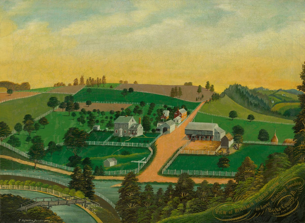 Udsigt over Benjamin Rebers gård, 1872. af Charles C. Hofmann