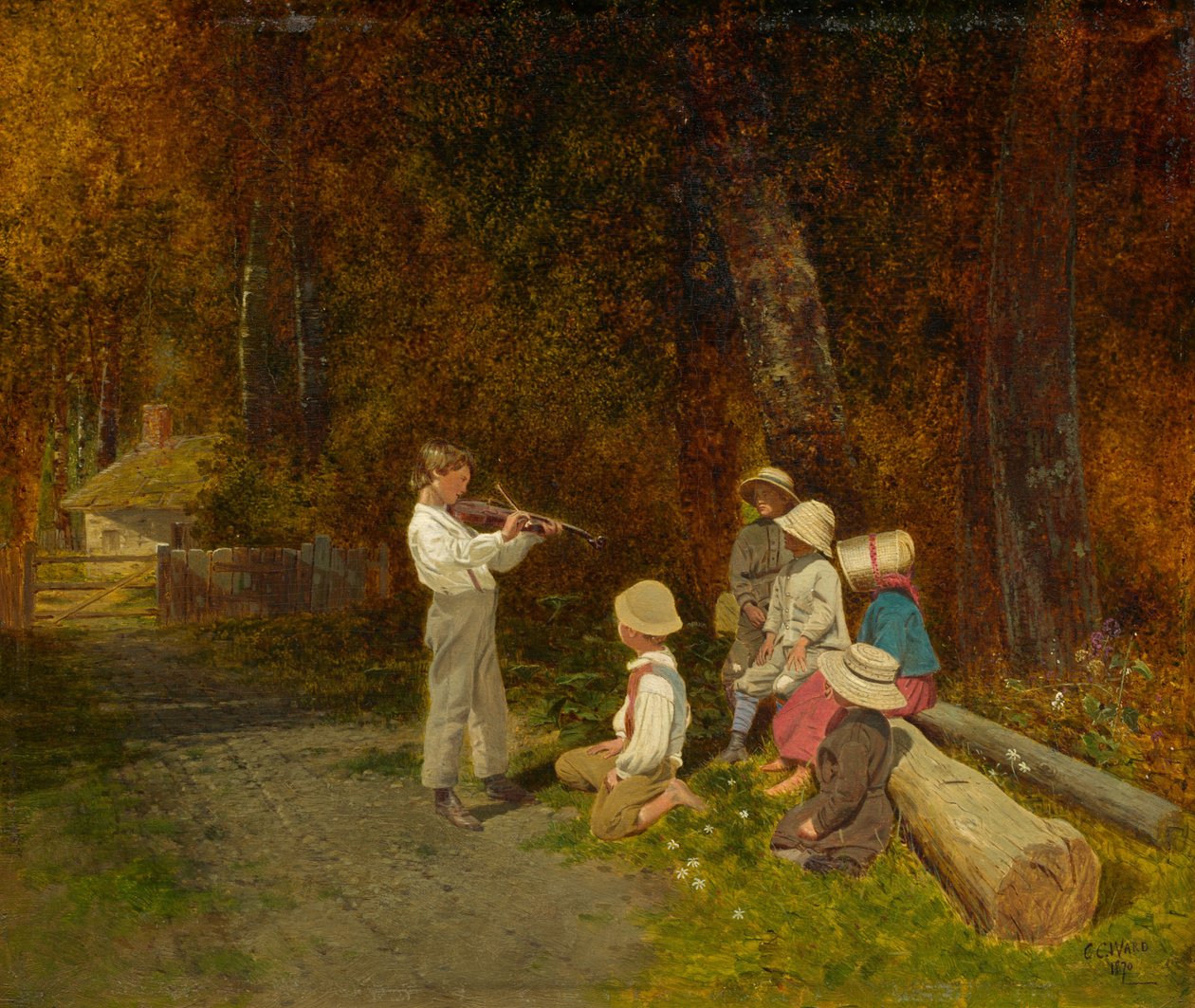 Hans første optræden i offentligheden, 1870. af Charles Caleb Ward