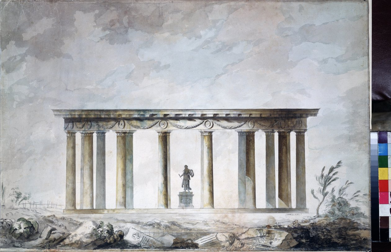 Skitse af parkpavillonen i Tsarskoye Selo (Sankt Petersborg) (Skitse af parkpavillonen i Tsarkoye Selo). Tegning af Charles Cameron (ca. 1730 af Charles Cameron