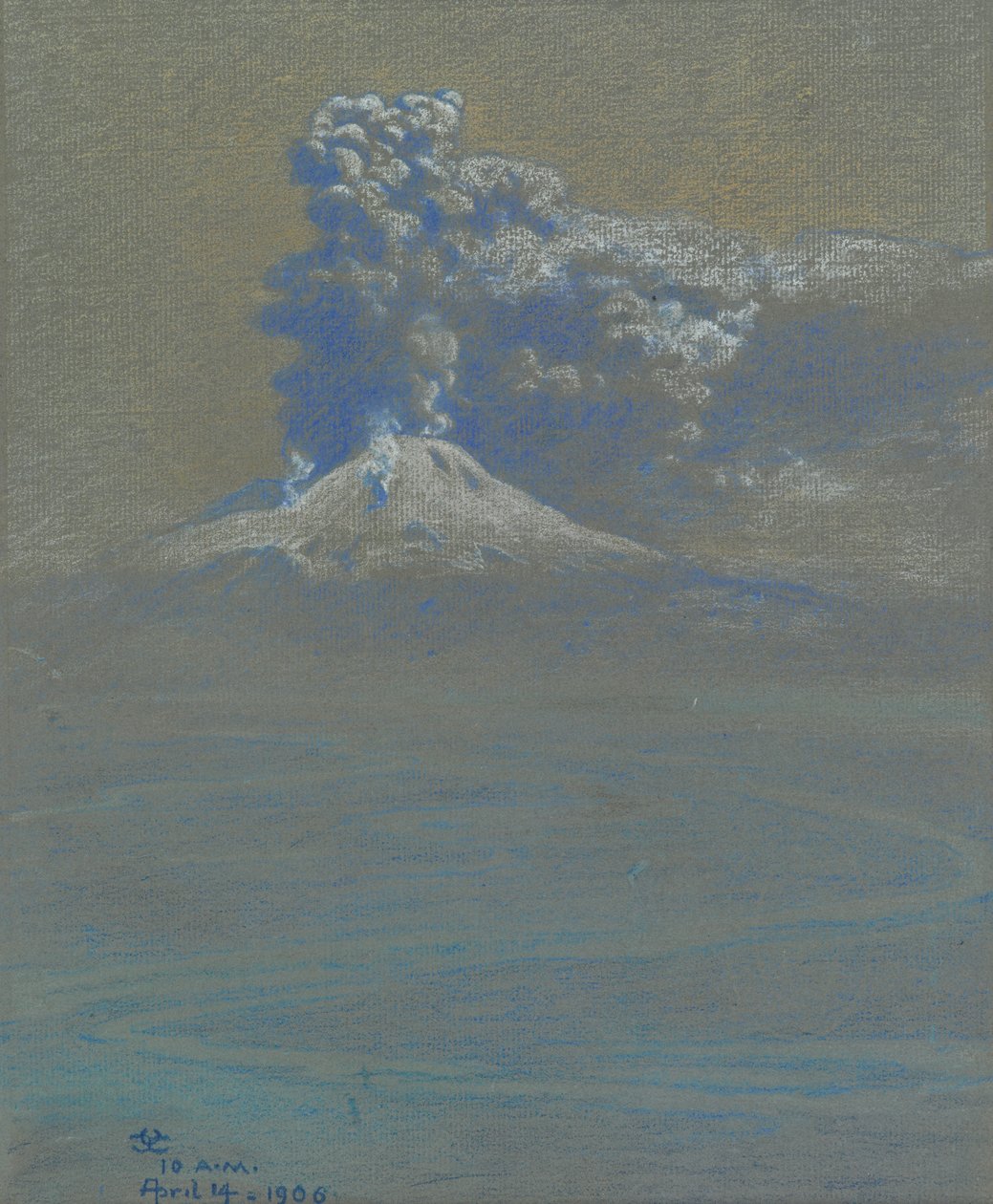 A Shower of Ashes Upon Ottaviano, 1906 (pastel på gråblåt lagt papir) af Charles Caryl Coleman