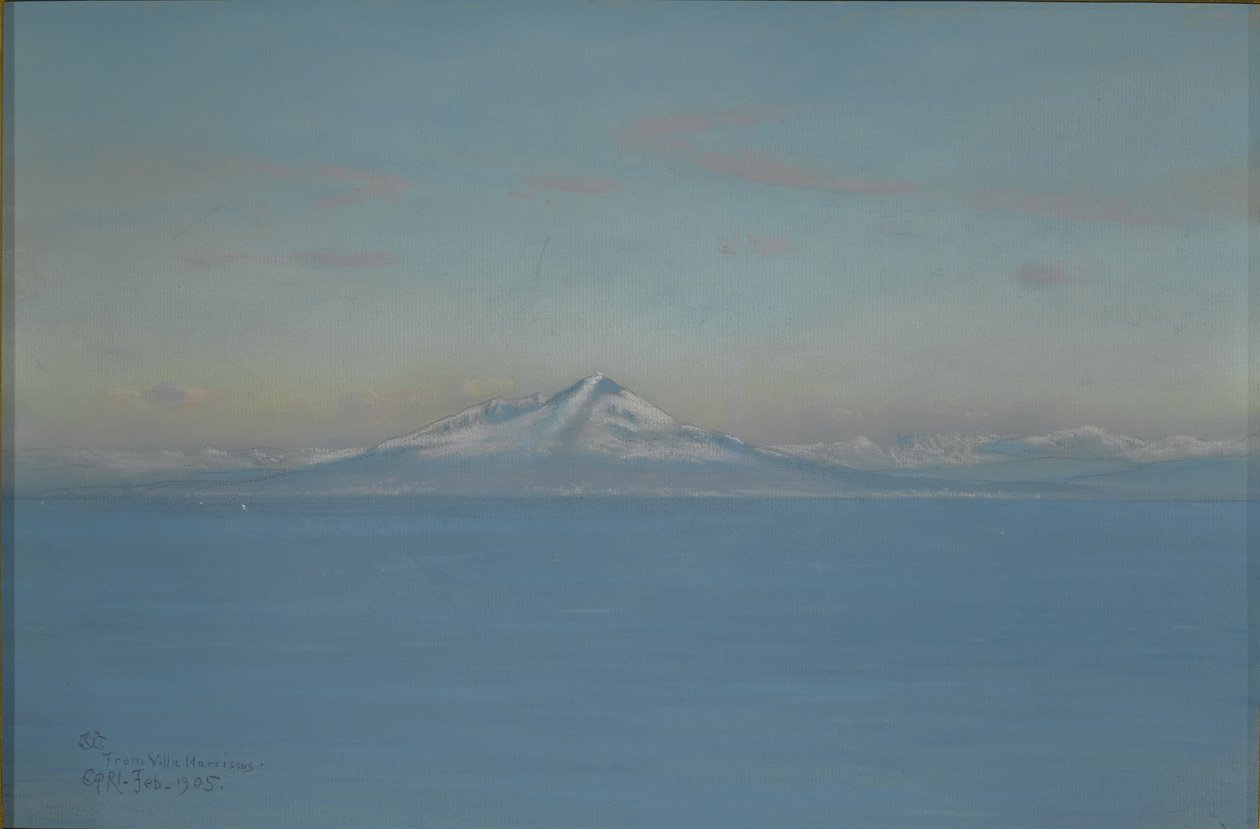 Nordenvind fra Villa Narcissus, Capri, februar 1905 (pastel og farveblyant eller farveblyant på papir) af Charles Caryl Coleman
