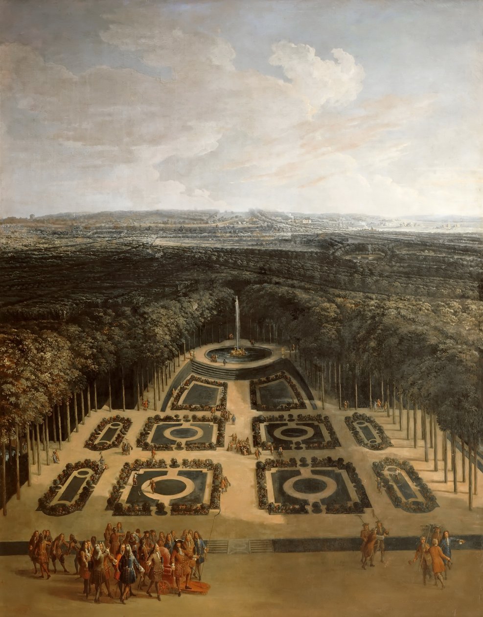 Promenade af Ludvig XIV i Gardens of the Grand Trianon af Charles Chastelain