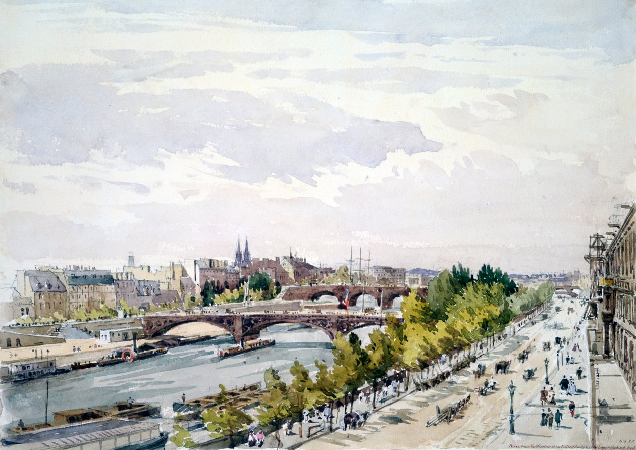 Paris, fra vinduet i Salle dApollon i Louvre, der ser mod vest, juli 1867 af Charles Claude Pyne