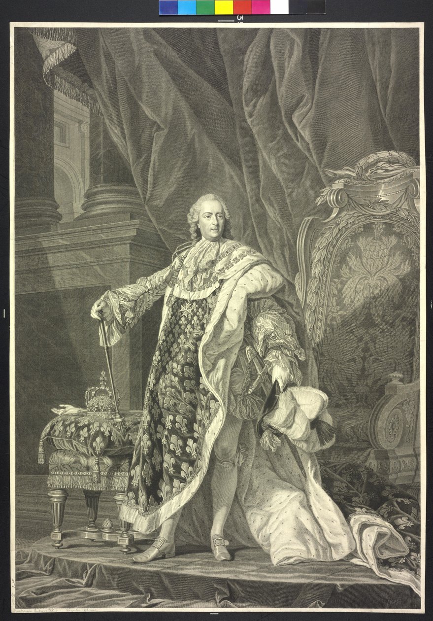 Kongen af Frankrig Louis XV (radering) af Charles Clément Bervic