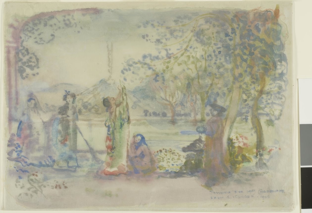 Scene på en sø om morgenen af Charles Edward Conder