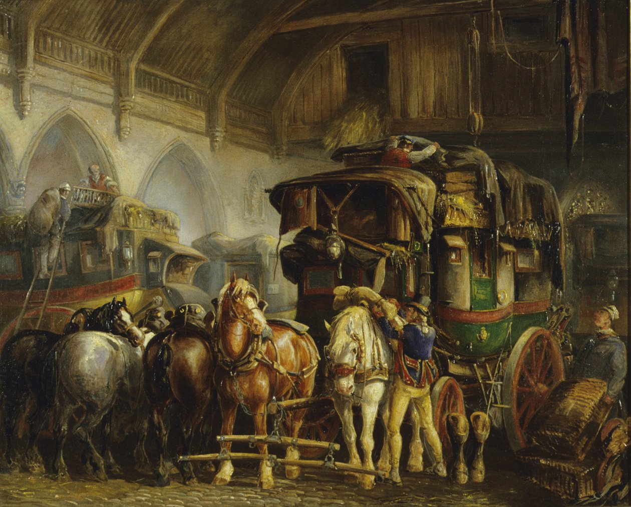 A Paris Diligence (olie på lærred) (for par se 266152) af Charles Cooper Henderson