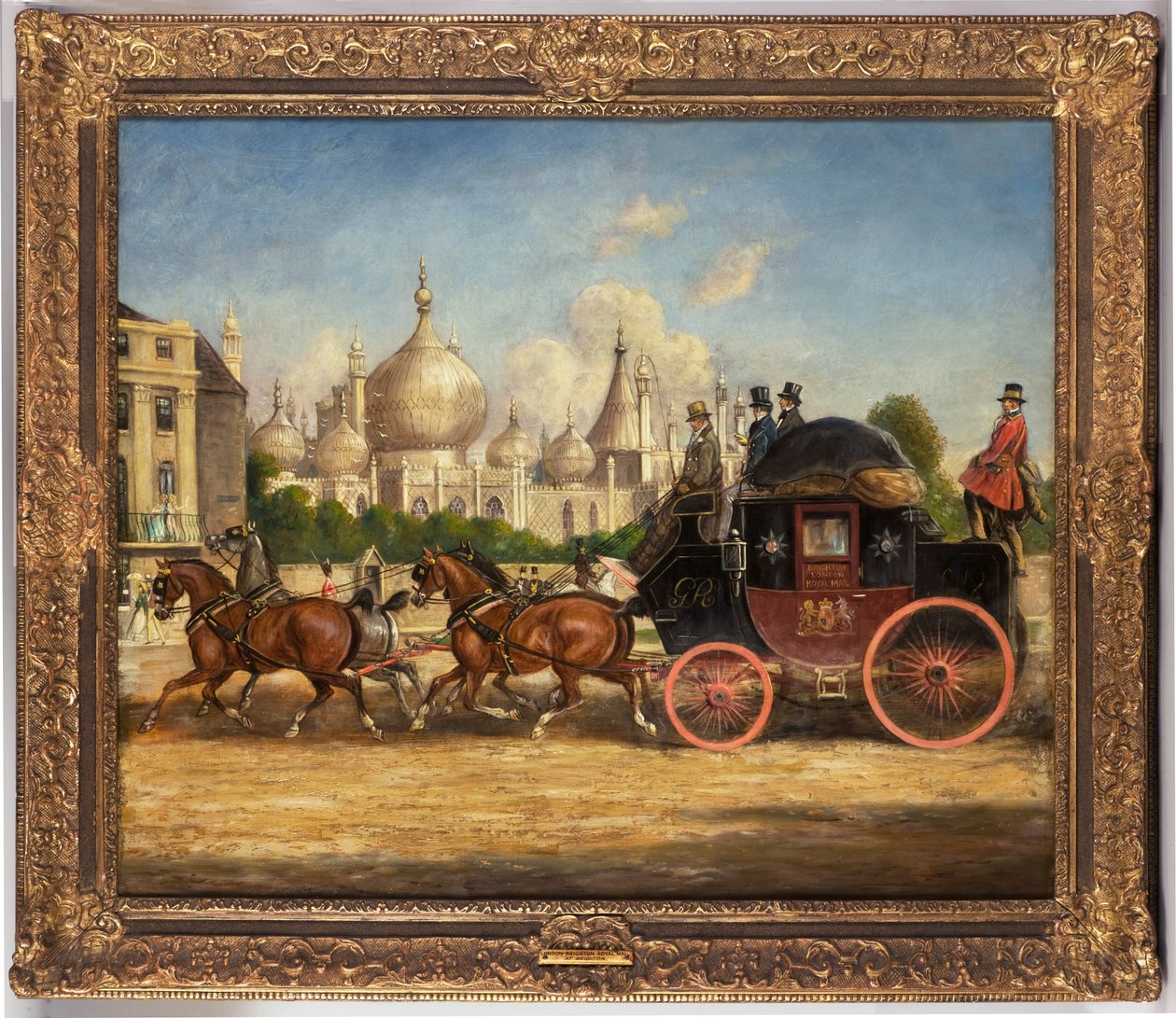 Postvognen London-Brighton foran Royal Pavilion, Brighton af Charles Cooper Henderson
