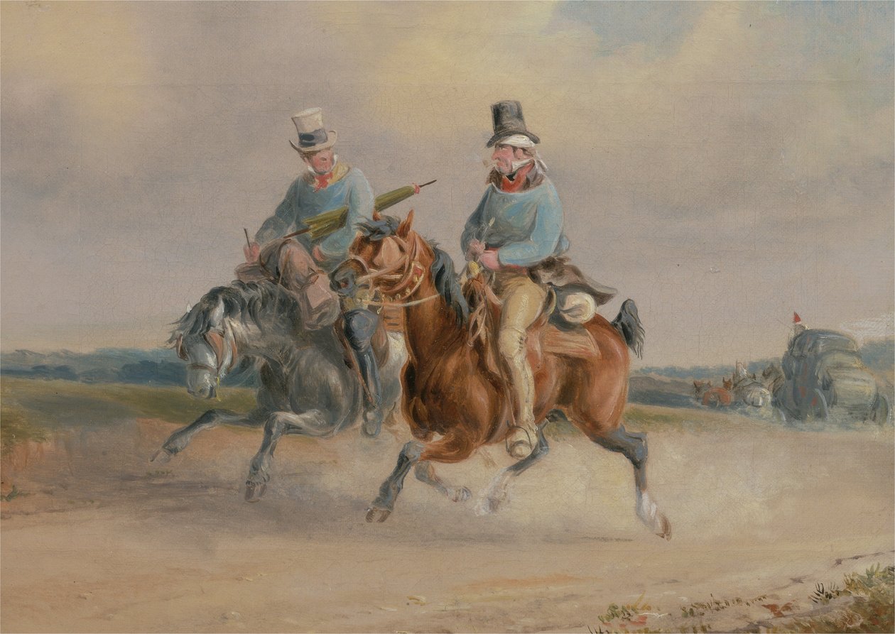 Traveling Companions eller A Scene on the Road i Frankrig (olie på lærred) af Charles Cooper Henderson