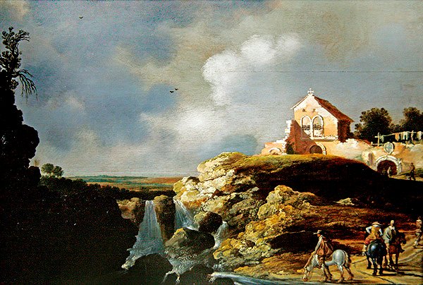 Ryttere i et landskab af Charles Cornelisz de Hooch