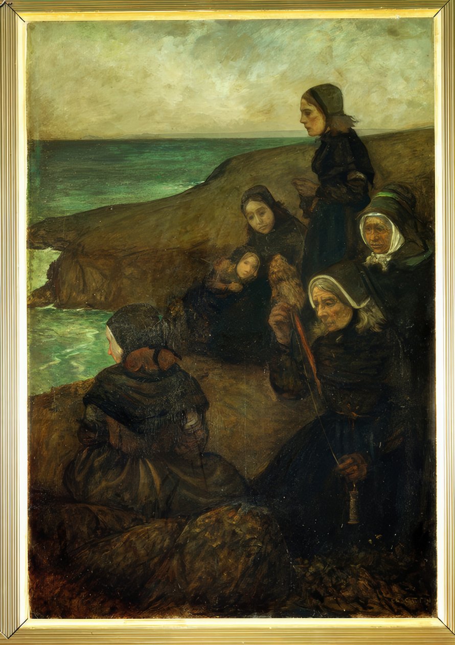 Au Pays de la Mer – Havets land – triptykon, højre panel: Dem, der bliver tilbage af Charles Cottet