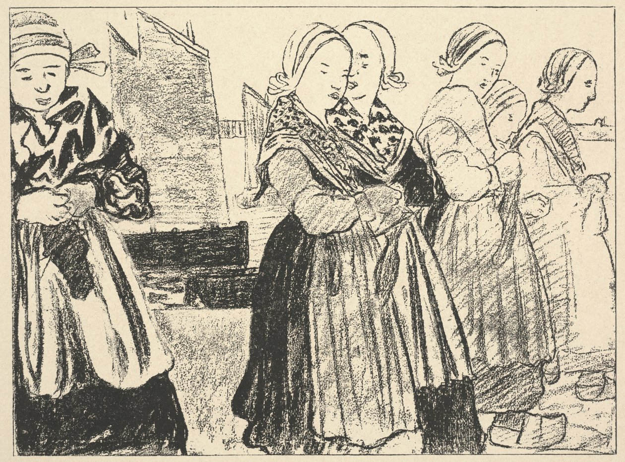 Bretonske kvinder af Charles Cottet