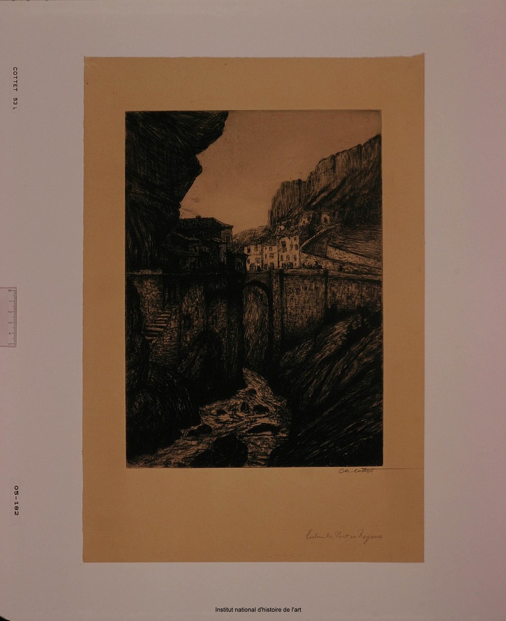 Indkørsel til Pont-en-Royans (prøve b) af Charles Cottet
