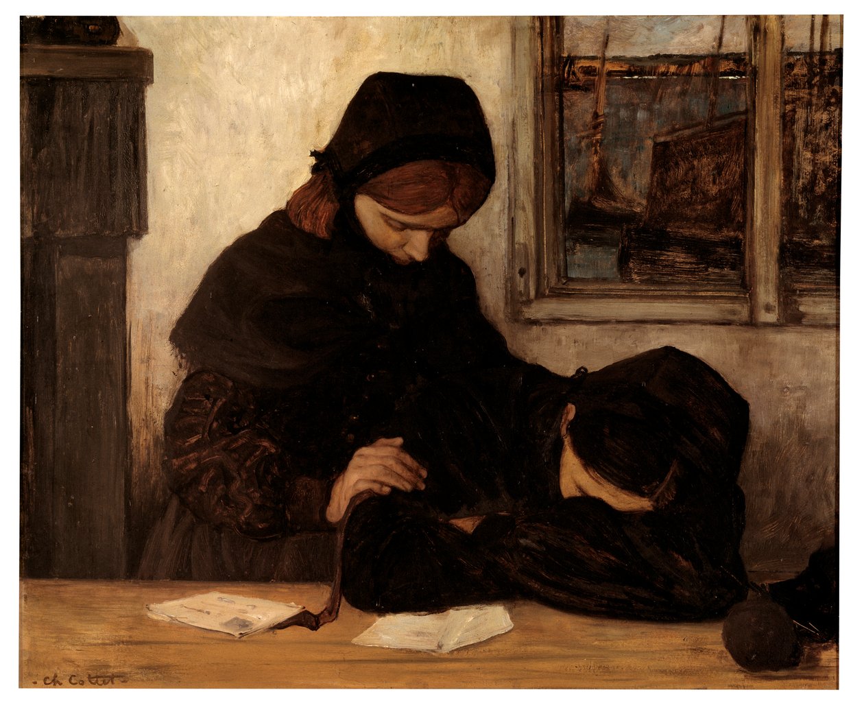 Mourning at Ouessant (olie på lærred) af Charles Cottet