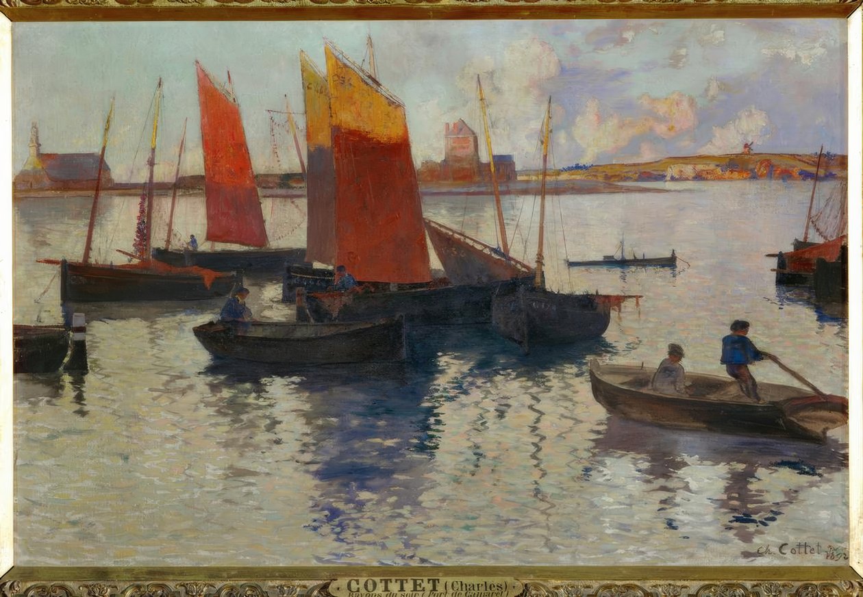 Aftenstråler, havnen i Camaret af Charles Cottet